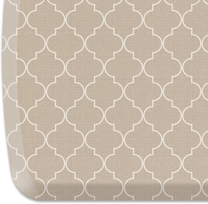 GelPro Elite Premier Anti-Fatigue Kitchen Comfort Floor Mat, 20x48”, Trellis Khaki Stain Resistant Surface with Therapeutic Gel and Energy-Return Foam for Health and Wellness