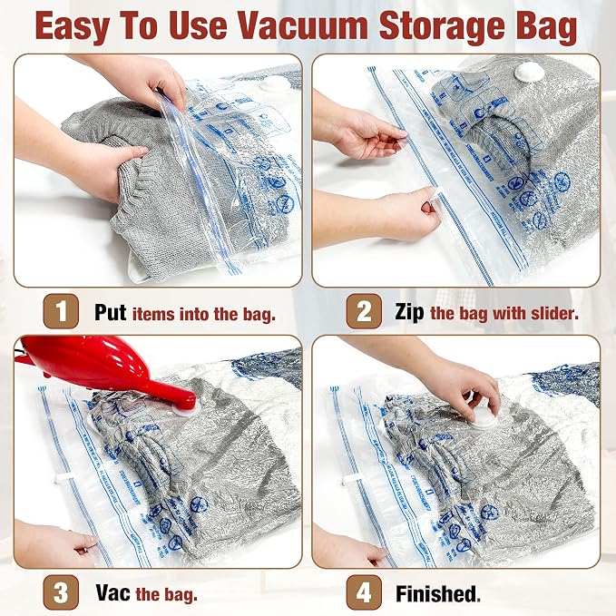 Vacuum Storage Bags, 10 Large Vacuum Seal Bags - Image 3