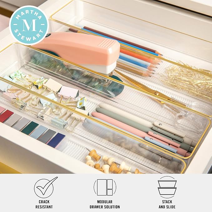 Martha Stewart Kerry Stackable Desk Drawer Organizers - Image 3