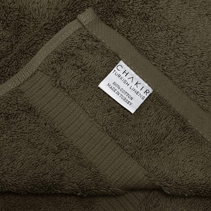 Chakir Turkish Linens 100% Cotton 4-Pack Hand Towels 16x30, Cocoa | Premium - Image 3