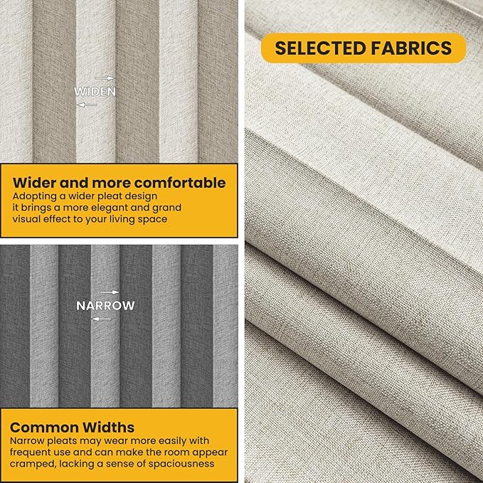 100% Blackout Room Divider Curtains - Total Privacy Curtains Panel, Thermal Insulated Noise Reduction Curtain for Bedroom Windows, Include Ceiling Curtain Track(Cream White, W180 x L108, 1 Pack)