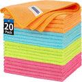 Microfiber Cleaning Cloth, 20 Pack Cleaning Rags, Washable Reusable Microfiber by HOMERHYME