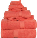 SUPERIOR Egyptian Cotton Ultra Plush & Absorbent, 6 Piece Set, Coral | Quick Dry by SUPERIOR