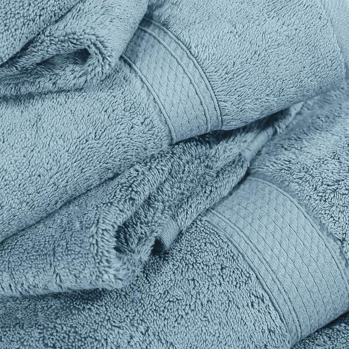 SUPERIOR Egyptian Cotton Ultra Plush & Absorbent, 6 Piece Set, Denim Blue | - Image 8