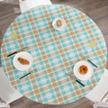 Walrus Round Vinyl Fitted Tablecloth with Flannel Backing Elastic Edge Design Table Cover Waterproof Oil-Proof PVC Table Cloth Stain-Resistant Best for 37"-44" Round