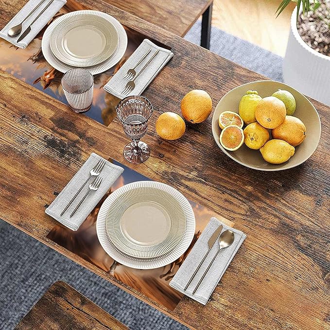 12x18 Inch Running Herd Horse Placemats Set of 6 - Waterproof, Non-Slip & Washable Summer Fall Placemats for Kitchen & Dining Table Placemats