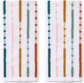 SKL Home Modesto Stripe Hand Towel Set-2pc, Premium 100% Cotton, reversible by SKLHomebySaturdayKnightLtd
