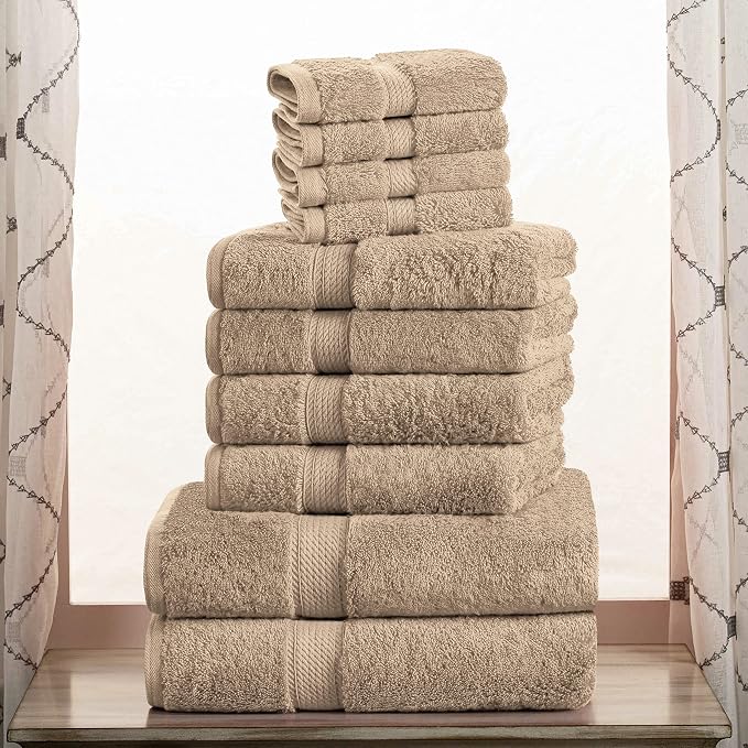 Superior Egyptian Cotton Ultra Plush & Absorbent, 10 Piece Set, Latte | Quick - Image 2