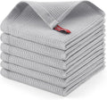 Homaxy 100% Cotton Waffle Weave Dish Cloths, 6 Pack, Light Grey by Homaxy