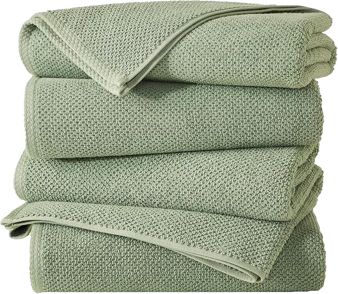 Great Bay Home 100% Cotton 4 Pack 54x27 Bath Towel Set by GreatBayHome