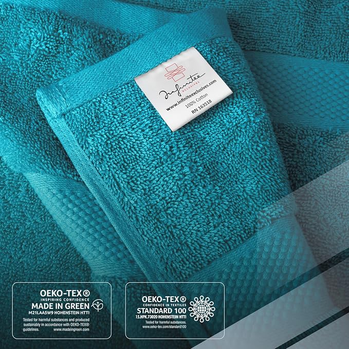 Infinitee Xclusives 100% Cotton Bath Towel Set – 8 Piece Bathroom Towel Set | – - Image 5