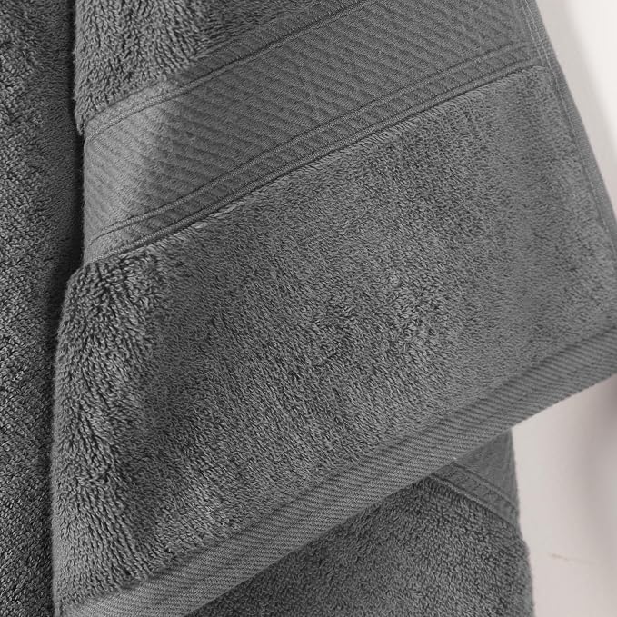 SUPERIOR Egyptian Cotton Plush & Absorbent, Bath Towel Set of 2, Charcoal | - Image 3