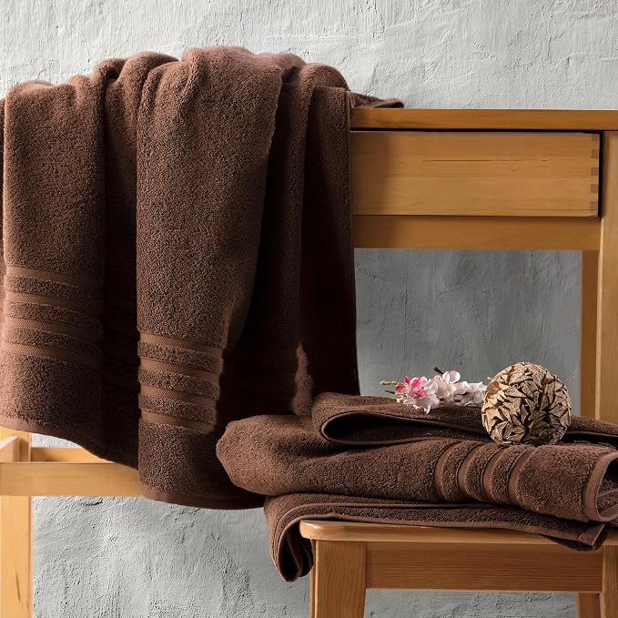 Hawmam Linen Brown 6 Piece Bath Towels Set - Image 6