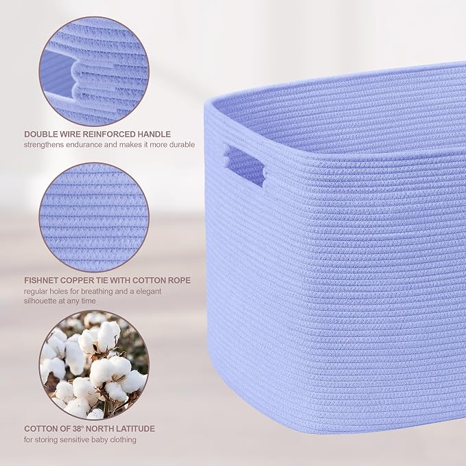 72L Large Woven Laundry Basket Hamper - Image 6