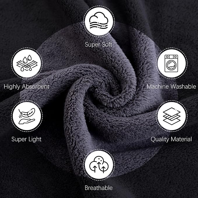 Cosy Family 6 Pack Ultra Soft Microfiber Absorbent Hand Towel, Silk Hemming - Image 7