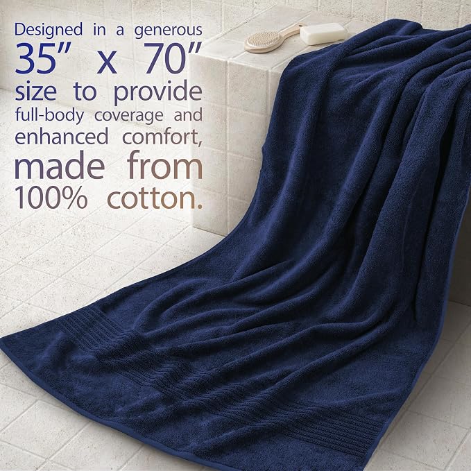 Cotton Paradise 100% Cotton Turkish Towel Set, Soft Absorbent Quick Dry - Image 2