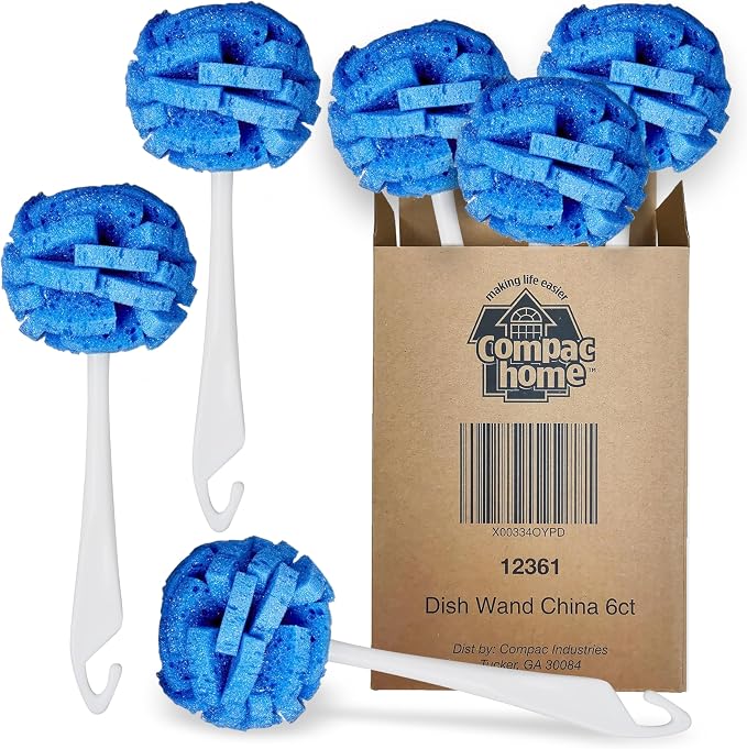 COMPAC HOME Dish Wand Kitchen Sponge | Effectively Clean China Dishes and by CompacHome