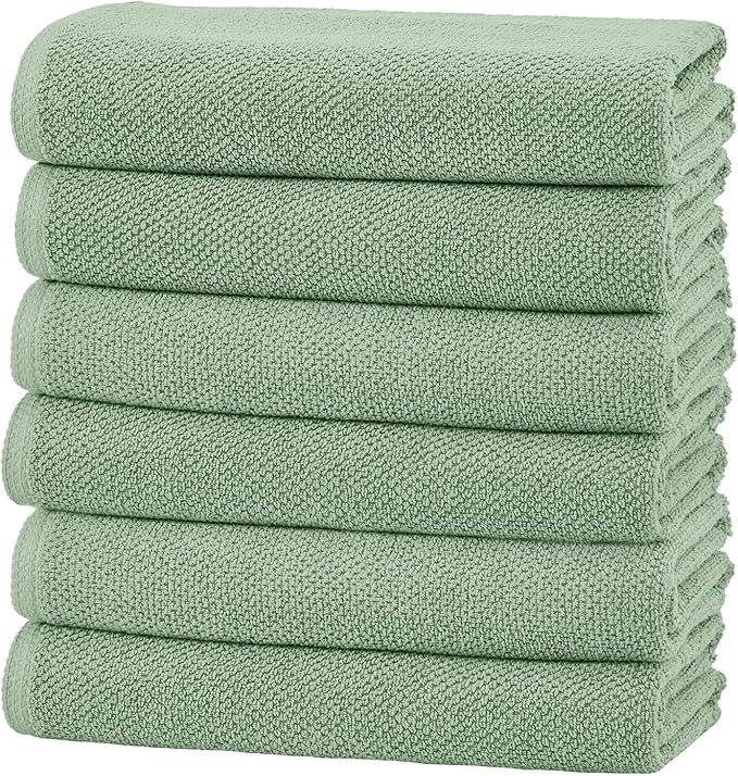 Great Bay Home 100% Cotton 6 Pack 26x16 Hand Towel Set by GreatBayHome