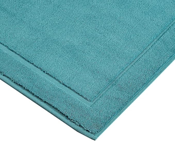 Hawmam Linen Teal Turquoise Bath Mats, 21 x 34 inches, Banded Design, Highly - Image 6