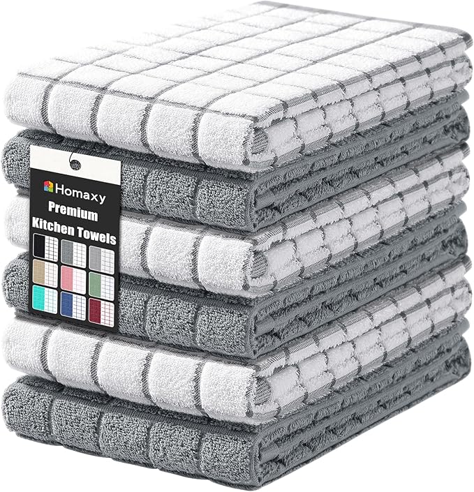 Homaxy Large Premium Cotton Kitchen Towels 16"x 28", 6 Pack by Homaxy