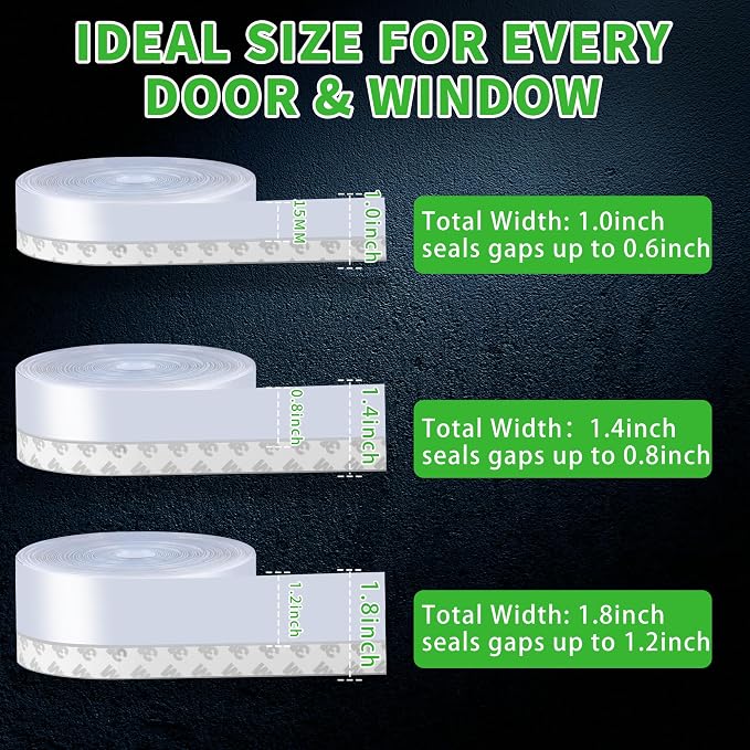 Weather Stripping Door Seal, 1.8in Black Under Door Draft Stopper | Silicone - Image 6