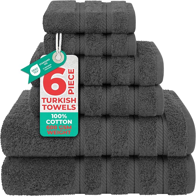 American Soft Linen 100% Cotton Luxury Turkish Towels, 6 Piece Towel Set | Soft by AmericanSoftLinen