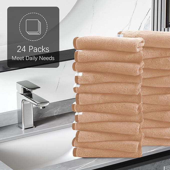 Cosy Family 24 Pack Soft Washcloths Set - Image 6