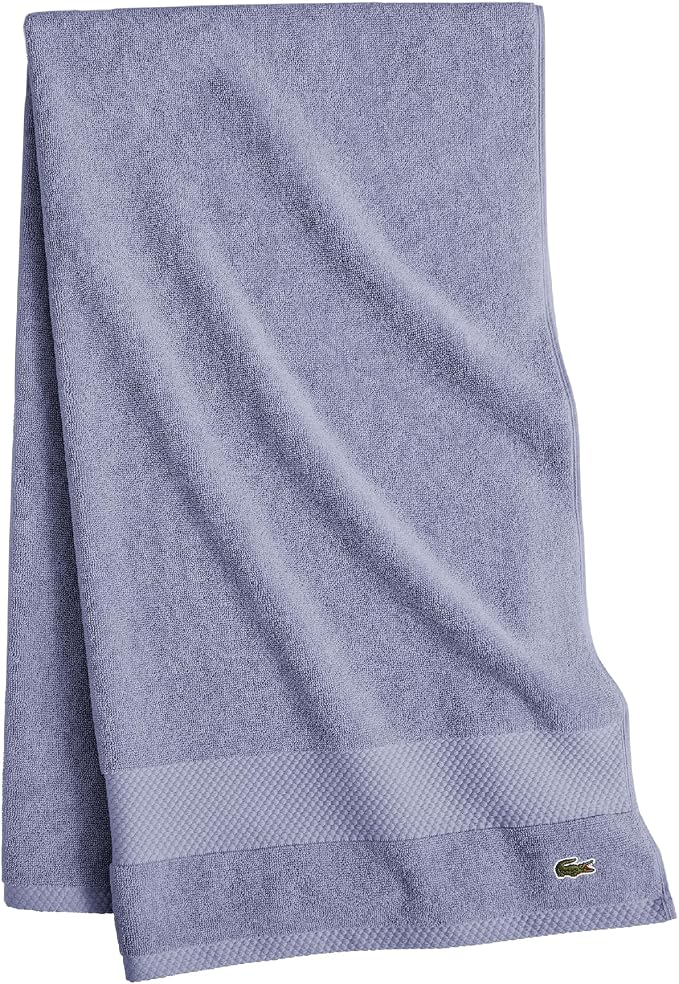Lacoste Heritage 100% Supima Cotton Bath Sheet 35" x 70", Light Denim | Highly by Unknown