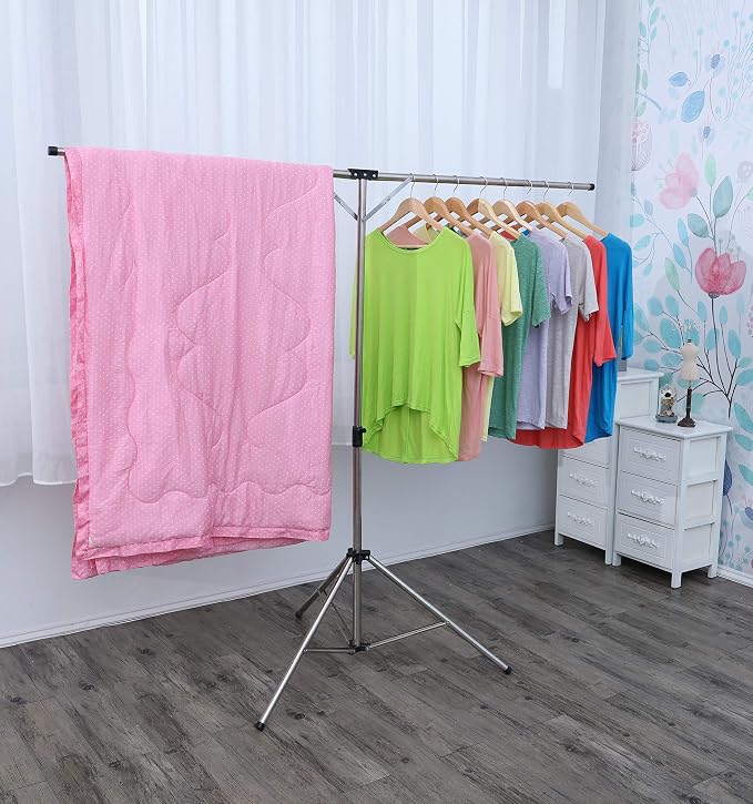Foldable Portable Space Saving Stainless Steel Clothes Drying Rack. - Image 2
