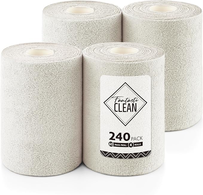 Fantasticlean Microfiber Cleaning Cloth Roll, 240 Pack by Fantasticlean