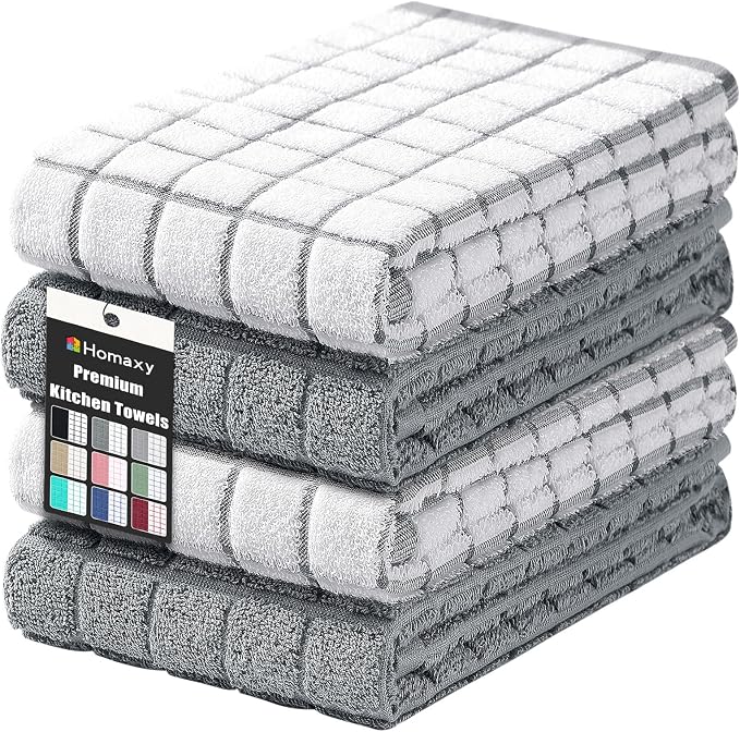 Homaxy Large Premium Cotton Kitchen Towels 16"x 28", 4 Pack by Homaxy