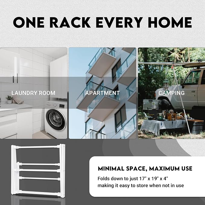 ZOES HOMEWARE 2026 Enhanced Clothes Drying Rack | Foldable Drying Rack Clothing - Image 4