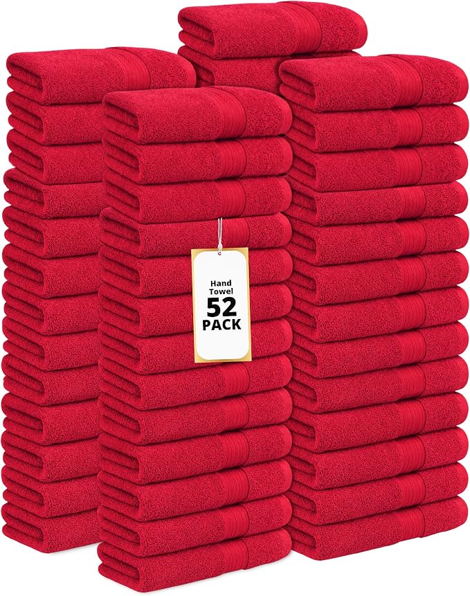 100% Cotton Hand Towels 18x28 Inches, 600 GSM, Soft & Absorbent by AmpleDecor