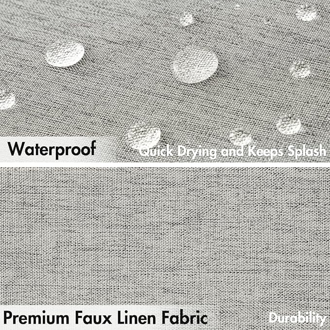 MIULEE 72"x84" Extra Long Scalloped Linen Shower Curtain Light Grey - Image 4