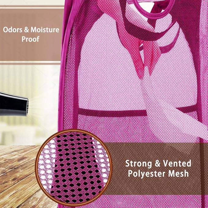 HOUSE AGAIN Strong Mesh Pop Up Laundry Hamper, 70L Collapsible Laundry Basket - Image 4