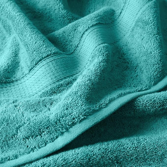 SUPERIOR Egyptian Cotton Ultra Plush & Absorbent, 6 Piece Set, Turquoise | - Image 4