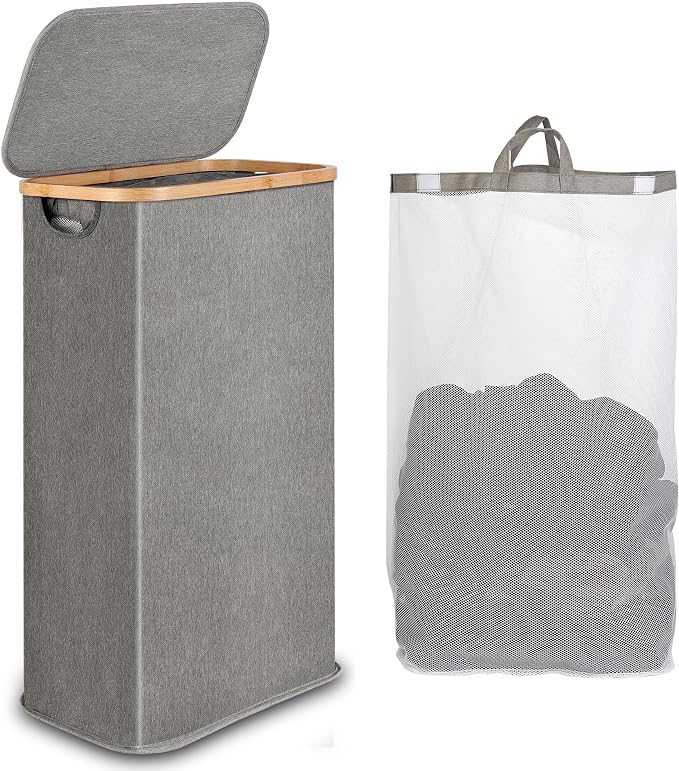 iEGrow 65L Slim Laundry Hamper, Narrow Laundry Basket by iEGrow
