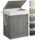 SONGMICS Laundry Hamper with Lid, 23.8 Gal Synthetic Rattan by Unknown