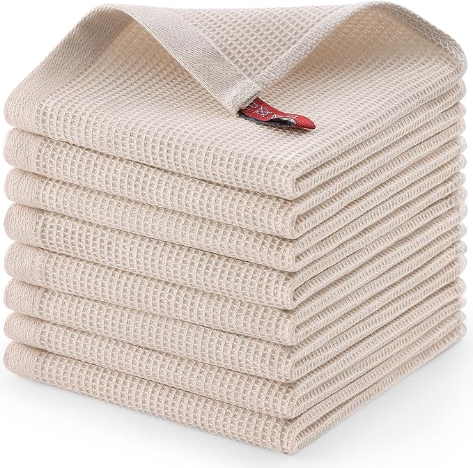 Homaxy 100% Cotton Waffle Weave Dish Cloths, 8 Pack by Homaxy