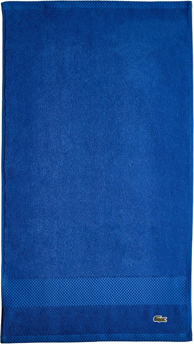 Lacoste Heritage 100% Supima Cotton Hand Towel 16" x 30", Surf Blue | Highly by Unknown