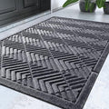 Yimobra Door Mats Outdoor 29.5x17, All-Season Waterproof Outdoor Mats for Front Door Entrance with Drainage Holes, Heavy Duty Non-Slip Doormat for Garage Patio Entryway Indoor, Gray