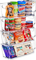 Sorbus Stackable Storage Bins Open Front, Clear Stackable Storage Bins, Pantry Bins for Storage and Organization, Acrylic Stackable Bins for Kitchen, Clear Pantry Organizer Bins (Small Wide 4 Pack)
