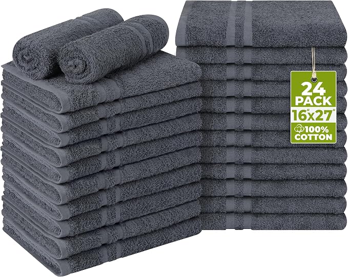 Utopia Towels Bleach Proof Salon Towels, 16x27 in, Dark Grey | Bleach Safe 100% by Unknown