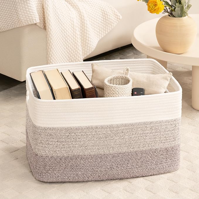 72L Large Woven Laundry Basket Hamper - Image 7