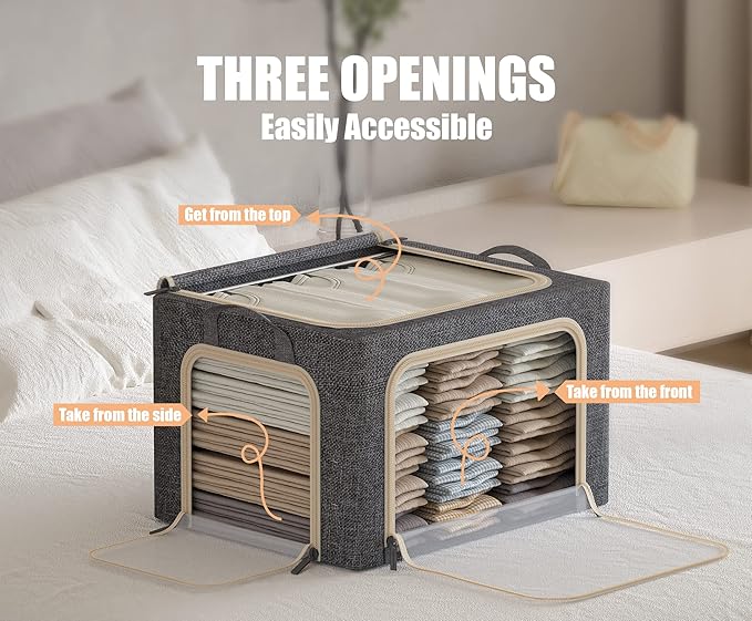 3 Openings Large Clothes Storage Bins - Image 3
