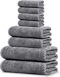 8 Piece Towel Set, 2 XL Bath, 2 Hand, 4 Washcloth, Dark Grey | 100% Cotton by TensTowels