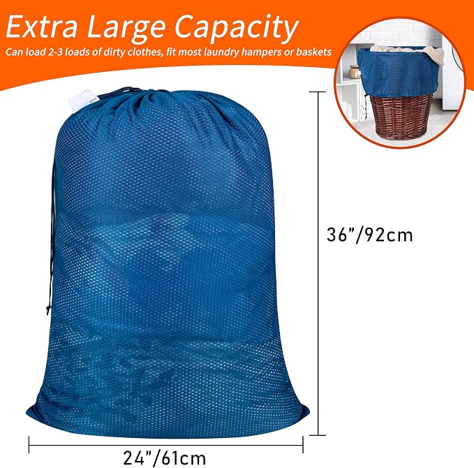 Polecasa 2 Pack Heavy Duty Diamond Mesh Laundry Bag - Image 3