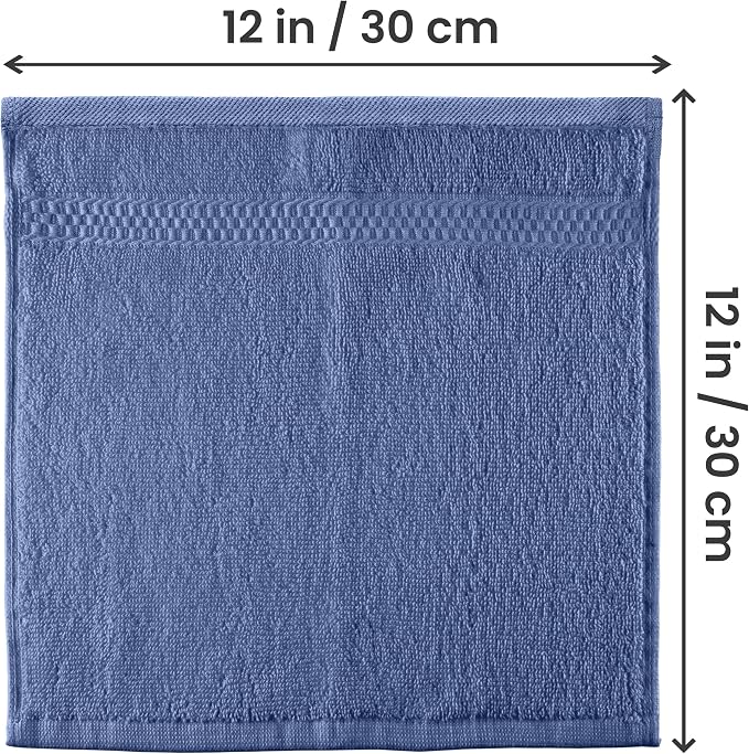 Utopia Towels 12 Pack Premium Wash Cloths, 100% Cotton, Electric Blue | Highly - Image 2