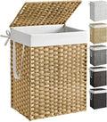 SONGMICS Laundry Hamper with Lid, 23.8 Gal Synthetic Rattan by Unknown