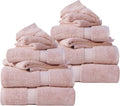 SUPERIOR Egyptian Cotton Ultra Plush & Absorbent, 12 Piece Set, Tea Rose | by SUPERIOR